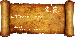 Köpeczi Rita névjegykártya