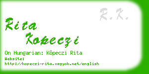 rita kopeczi business card